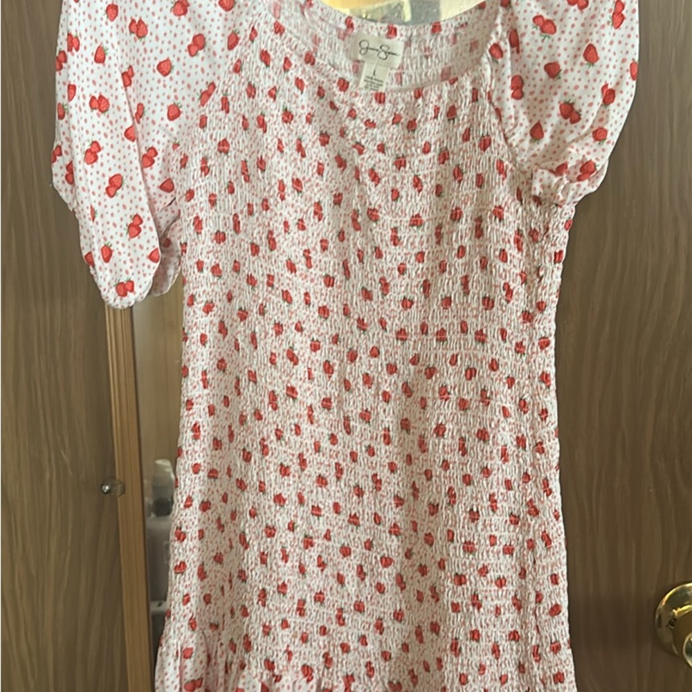 Jessica Simpson Red and White Patterned Dress